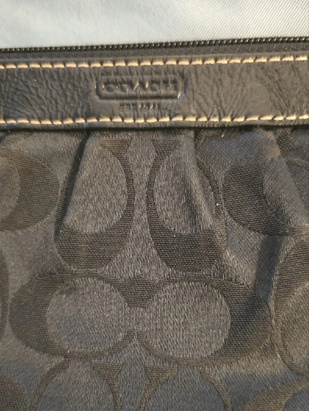 Coach Black Signature Jacquard Clutch